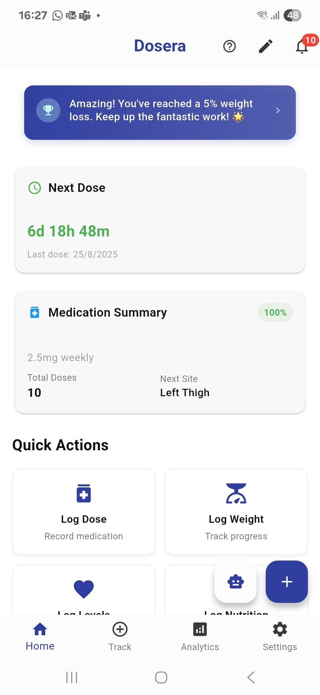 Next Dose Widget Screen